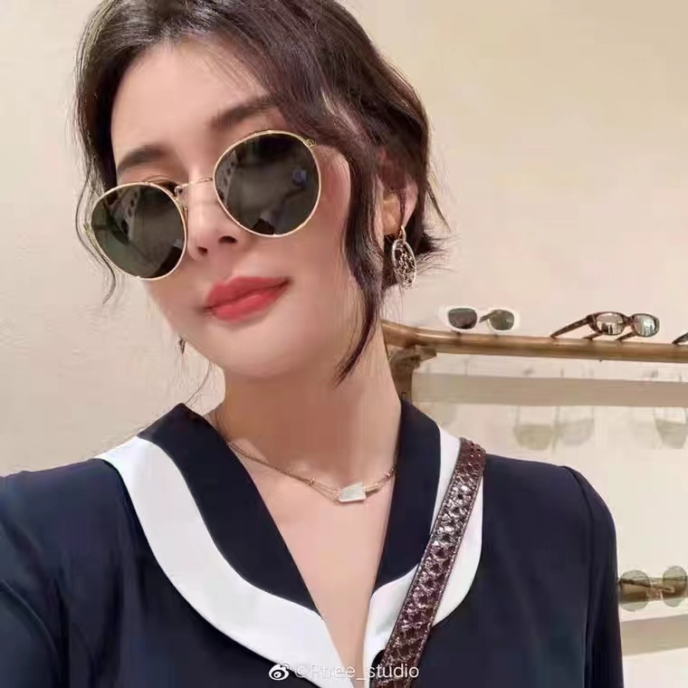 Korean Ulzzang Retro Bulat Wanita Kacamata Hitam Sunglasses