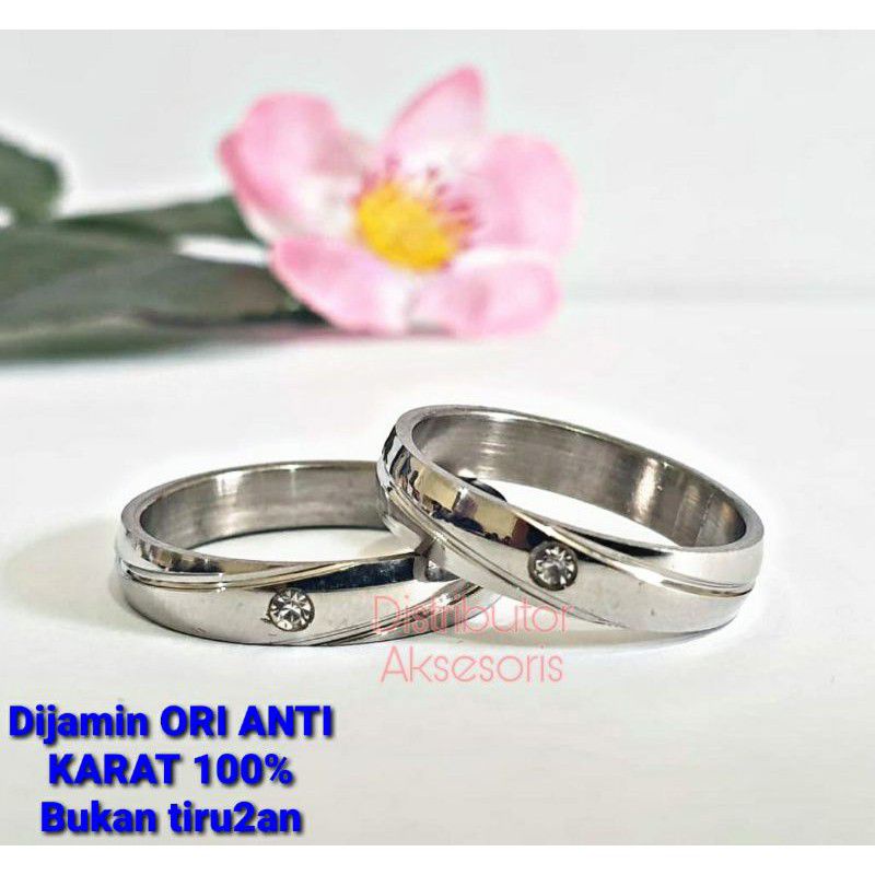 CINCIN COUPLE TITANIUM PERAK SY0005 Anti karat Selamanya