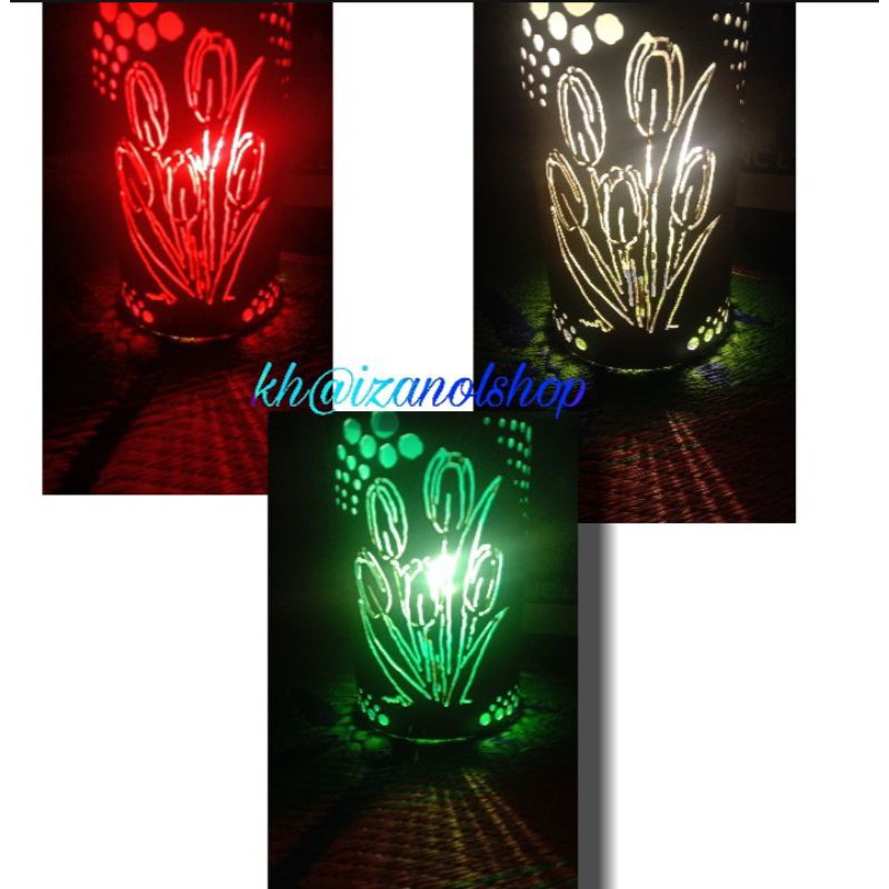 lampu hias pvc motif bunga tulip cantik.