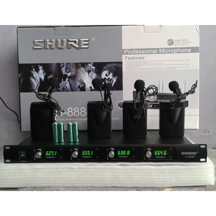 Microphone Mikrofon Wireless Shure U8888 / U 8888 ( 4 Mic Clip On)