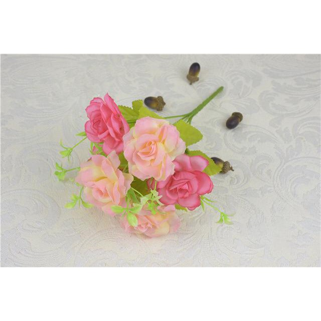 COD BUNGA MAWAR BUNGA TANGKAI PLASTIK BUNGA ARTIFISIAL BUNGA PAJANGAN BUNGA HIASAN BT9017-PINK