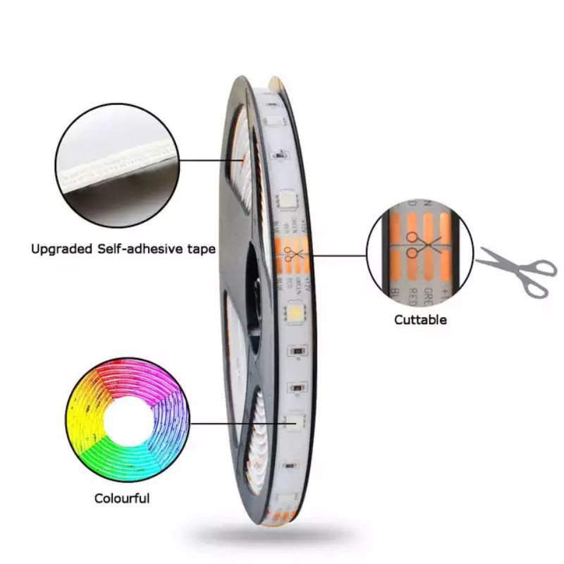 hanya LAMPU LED STRIP RGB 2835 3528 IP33 IP44 GEL OUTDOOR WATERPROOF 12V 5M ONLY INDOOR