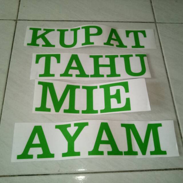 

Stiker Tulisan Gerobak hitungan PER HURUF