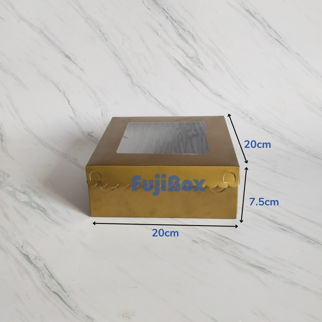

( 20 PCS ) KOTAK KUE EMAS / GOLD BOX 20 X 20 X 7.5