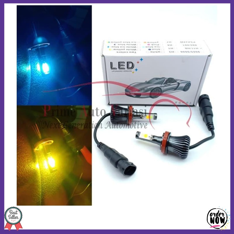 LAMPU LED MOBIL DUAL COLOR H11 H8 H16 H9 ICE BLUE YELLOW TERLARIS