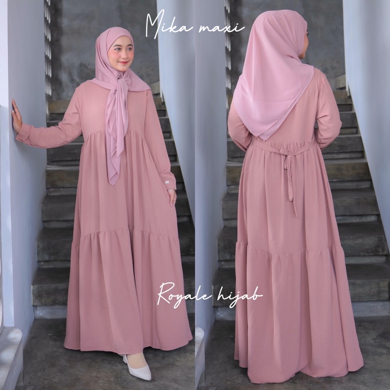 Mika gamis cey crincle gamis maxi   size XS-xxxl