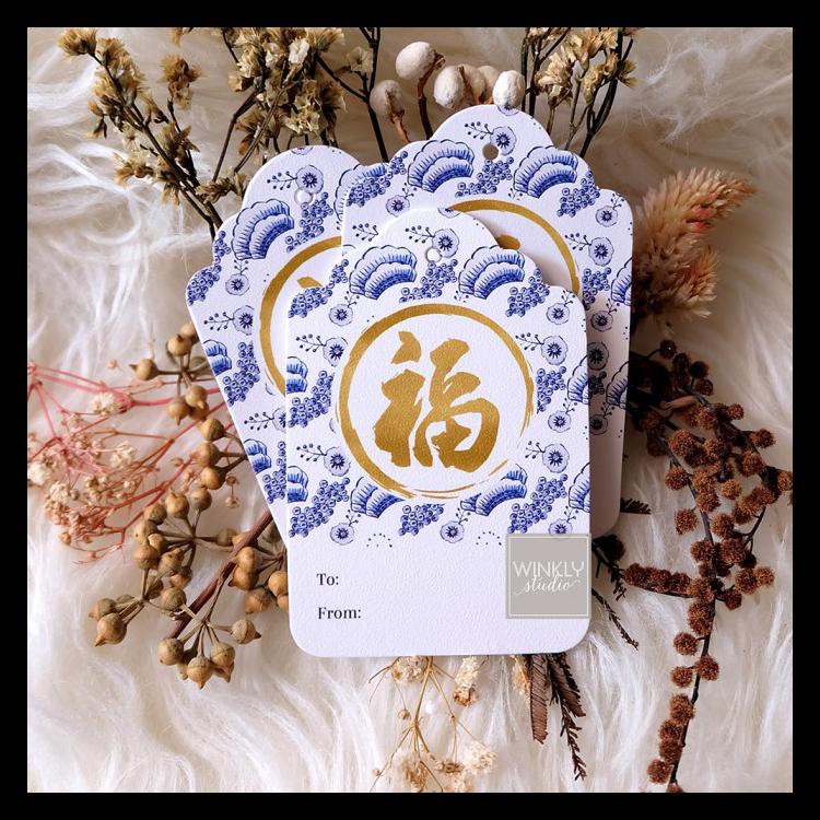 

25PCS HANG TAG IMLEK HANGTAG SINCIA CHINESE NEW YEAR PORCELAINBLUE TERMURAH