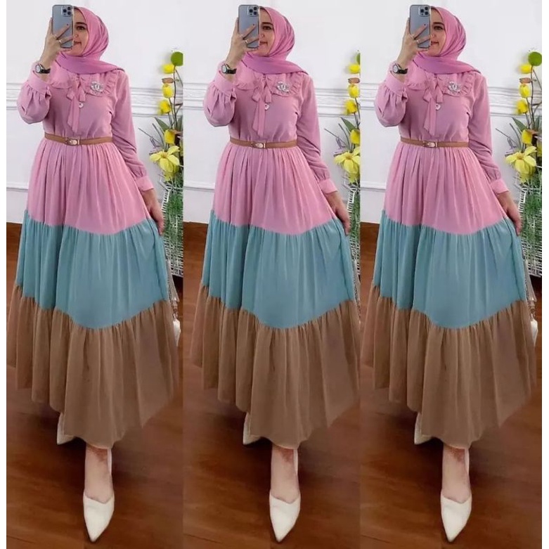 BAJU GAMIS WANITA CANTIK PEREMPUAN CEWEK REMAJA DEWASA SYARI SYAR'I ASDF PESTA POLOS SIMPLE KONDANGA