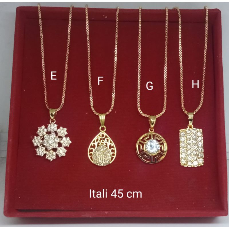 AL56. Kalung xuping wanita lapis emas dgn mata zircon 45 cm