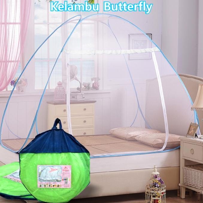 Kelambu tenda lipat butterfly Klambu kamar tidur nyamuk uk 180 X 200CM