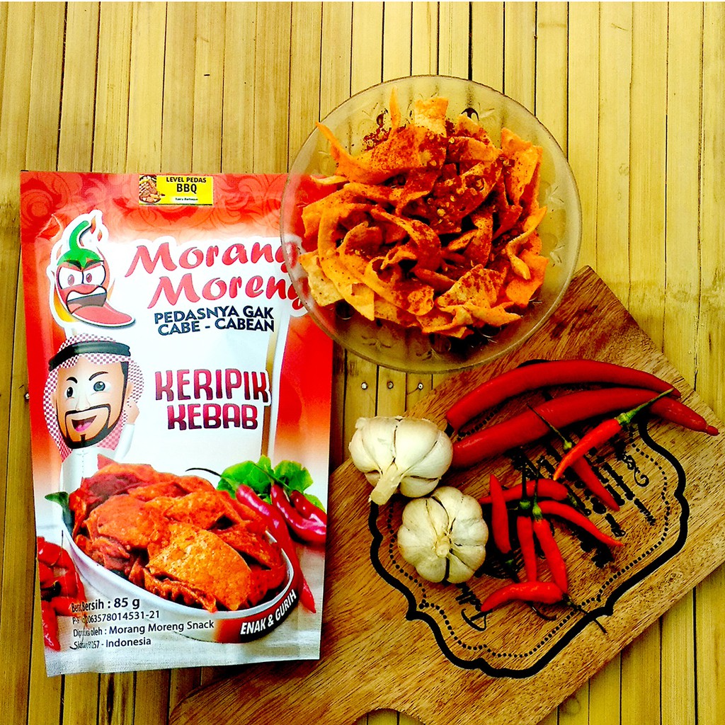 

Keripik Kulit Kebab Pedas by Morang Moreng Snack (BISA COD)