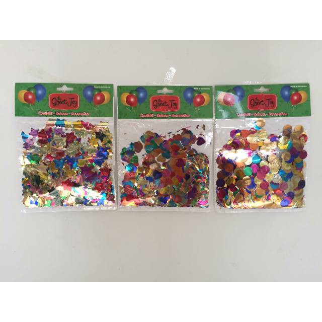Confetti Kertas Warna Glitter Isian Balon Payet Tabur Bulat Love Bintang