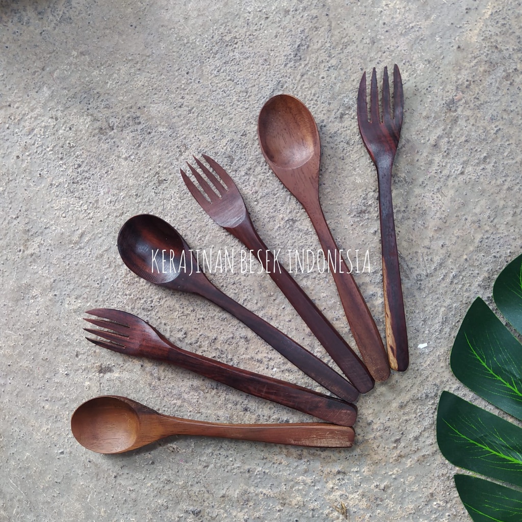 SENDOK DAN GARPU KAYU SONOKELING S// Sendok garpu kayu// Sendok makan// Garpu makan// Souvenir murah