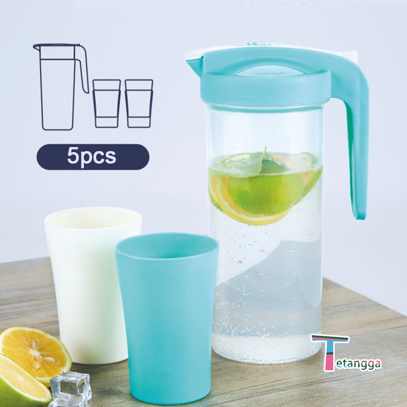 Teko Set of 5 Pcs/Water Jug /Ceret Air Plastik/Teko Air/ Pitcher Water Jug Infused Eskan Air Minum