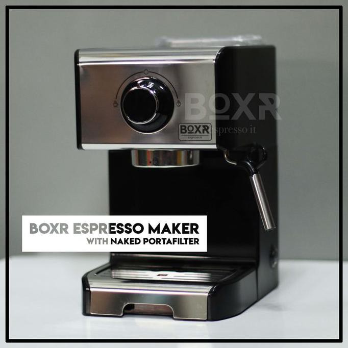 BOXR Espresso Maker Mesin Kopi Espresso Machine Cappuccino Latte Art - Hitam