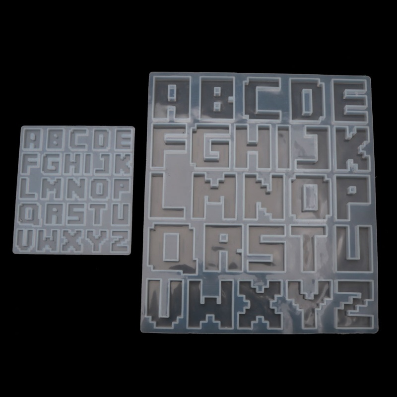 SIY  Pixel Letters Epoxy Resin Casting Mold Alphabet Keychain Pendant Alphabet UV Resin Silicone Mold Jewelry Making Tools