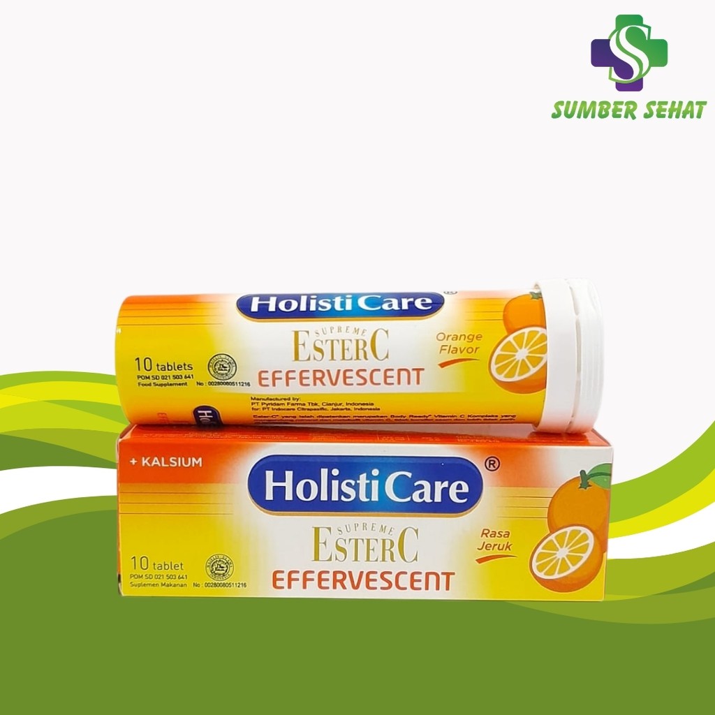 HOLISTICARE ESTER C EFFERVESCENT JERUK TUBE 10 TABLET