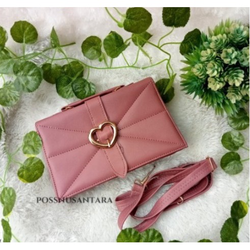 TAS BAHU SELEMPANG WANITA BAHAN KULIT SINTETIS MODEL LOGO LOVE PRODUK IMAH_GAYA OFFICIAL / TAS WANITA SELEMPANG / TAS WANITA MURAH / TAS OOTD / TAS WANITA CANTIK / BISA COD