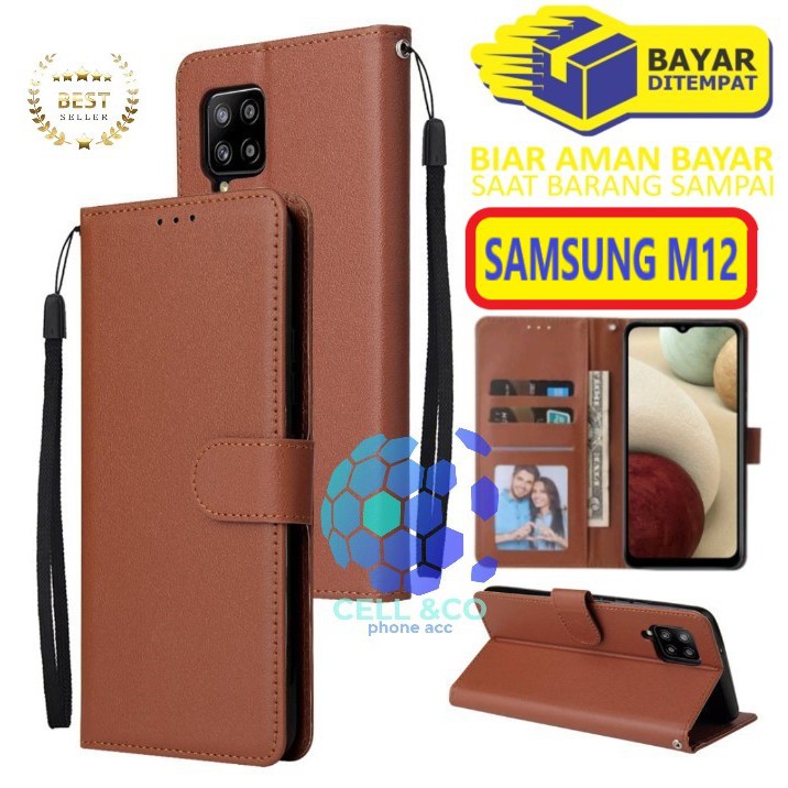 Flip cover SAMSUNG M12 Flip case buka tutup kesing hp casing flip case leather wallet