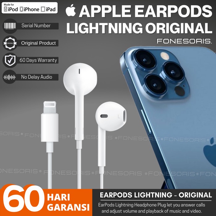 EARPODS LIGHTNING IPHONE 12 PRO MAX ORIGINAL APPLE EARPHONE EARPOD
