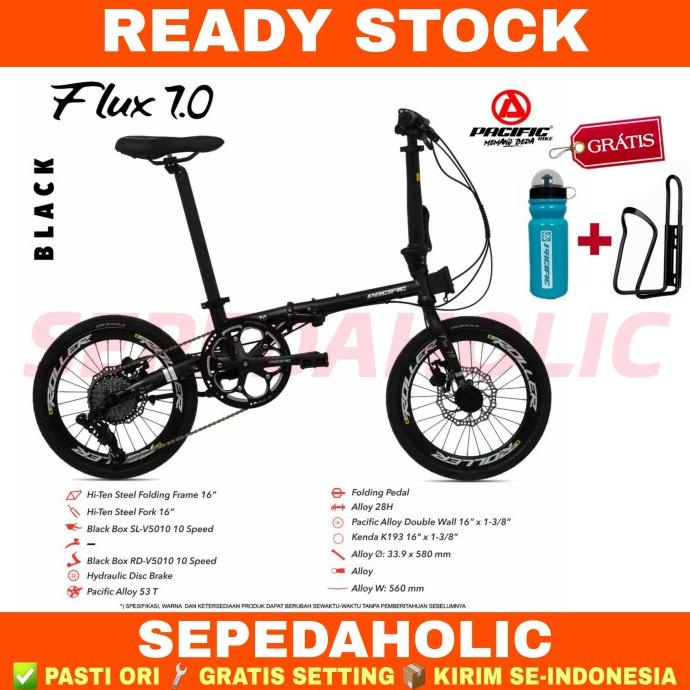 Sepeda Lipat 16 Inch PACIFIC Flux 7.0 10 Speed Hidrolik