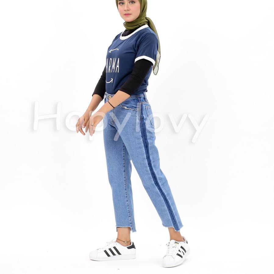 Terbaik HOPYLOVY Celana  Boyfriend Jeans  Wanita  Model  