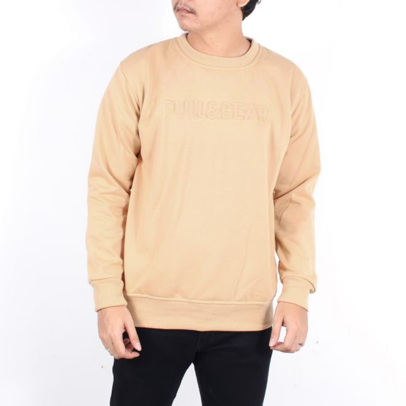 crewneck pull and bear/sweater Pull and bear/pull and bear timbul/pull and bear embos