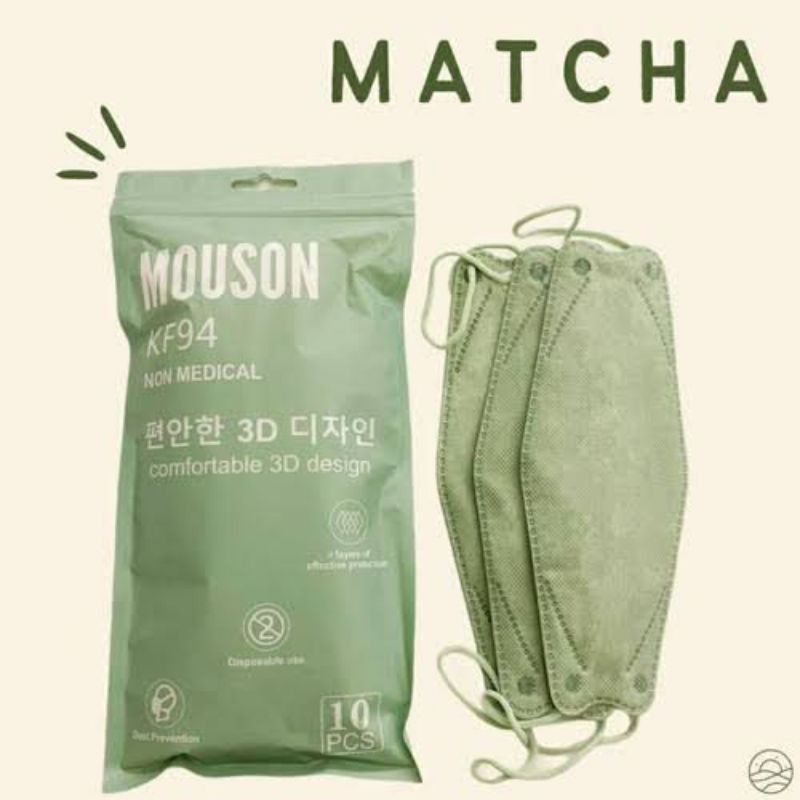 Masker KF94 Matcha Mouson Isi 50 Pcs