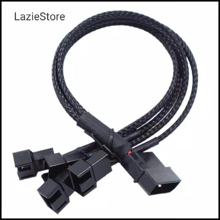 Hesaa_Store | Splitter Fan Molex To 3/4 Pin 4 Way Fan Cpu Konektor Cabang Fan Pc 12V