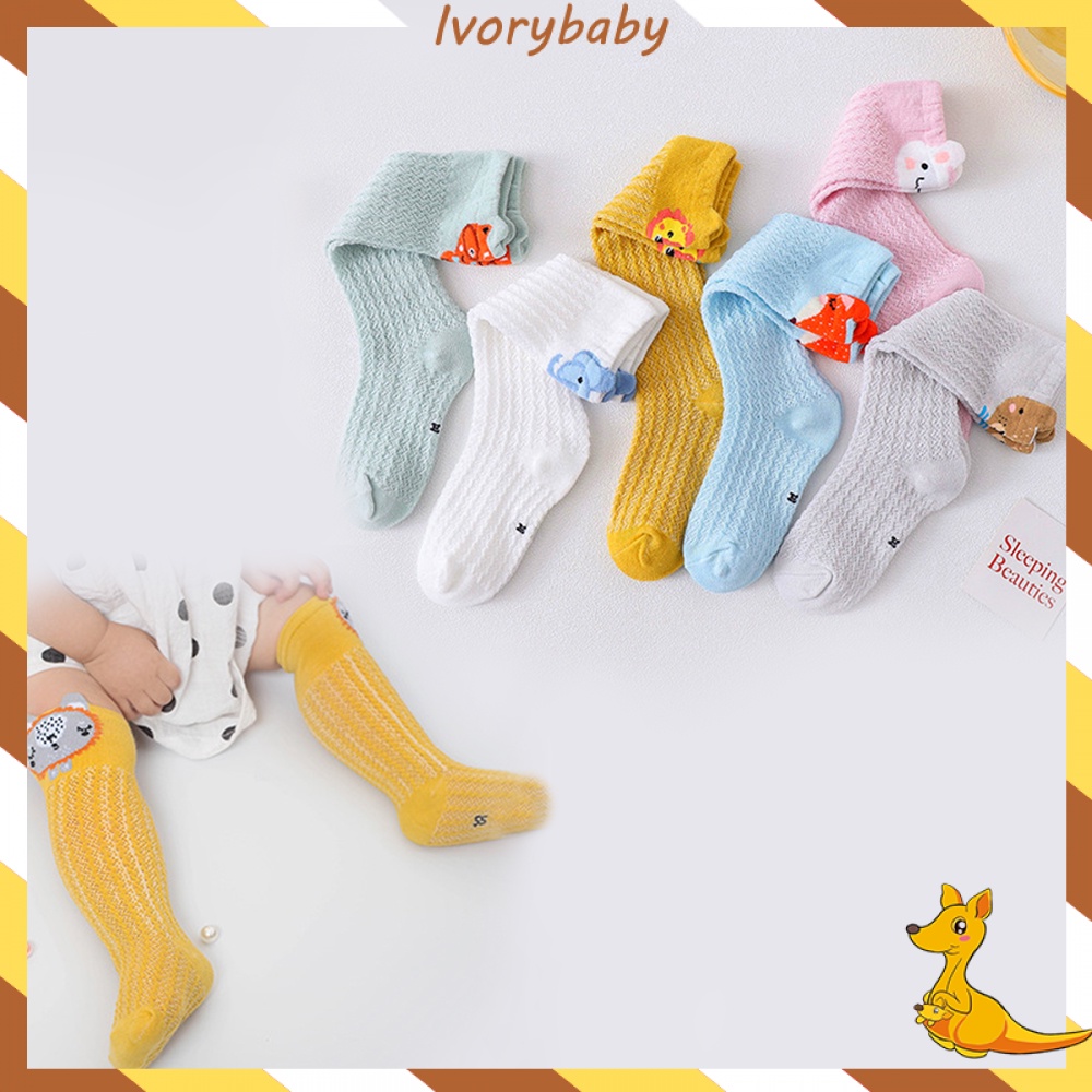 Ivorybaby Kaos kaki bayi perempuan selutut degan motif lucu kaus kaki bayi/baby socks