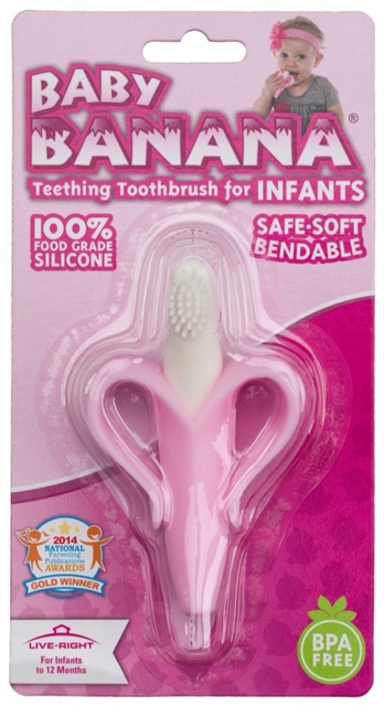 BABY BANANA Training Toothbrush Infant Pink | Teether Toothbrush | Sikat Gigi Bayi