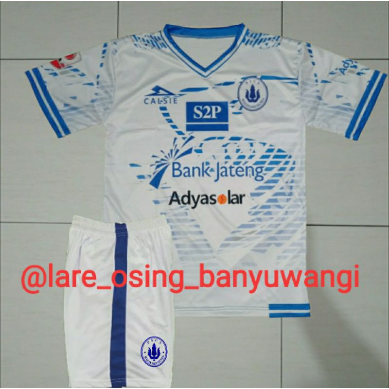 SETELAN DEWASA PSCS CILACAP AWAY 2019 PUTIH JERSEY CELANA LIGA 2 PRINTING
