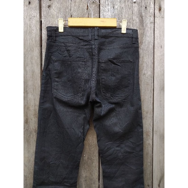 zara slim jeans black coated size fit 29 second original preloved