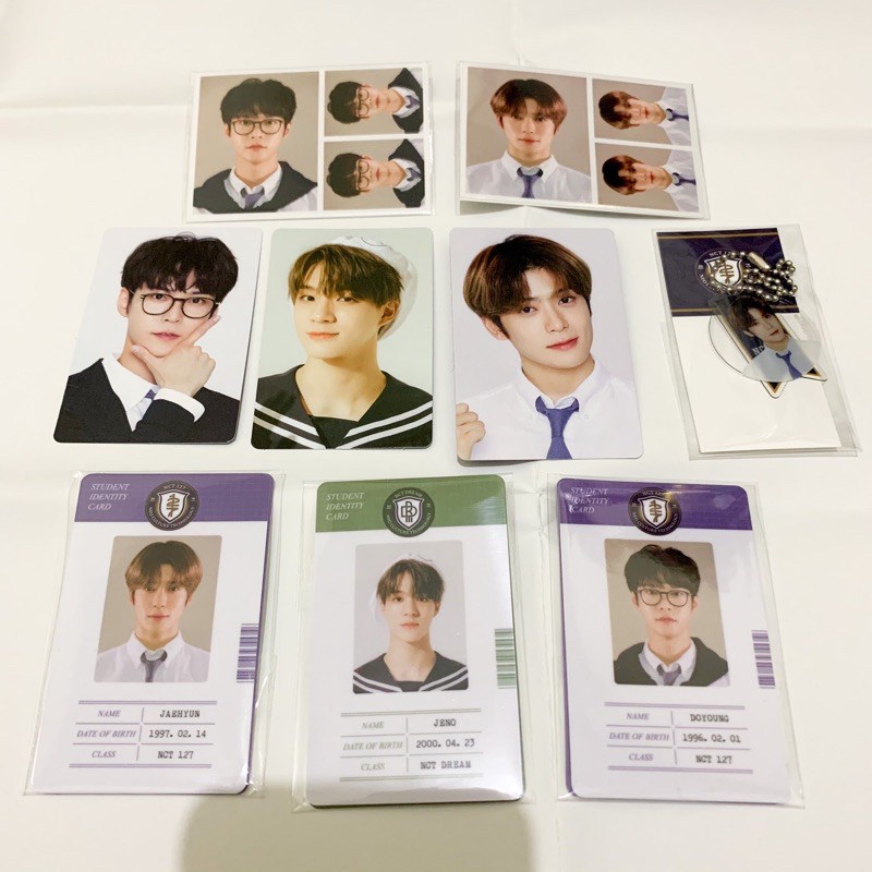 PHOTOCARD DAN STUDENT ID CARD JAEHYUN JENO DOYOUNG - NCT DREAM NCT 127 2021 BACK TO SCHOOL KIT SHARE