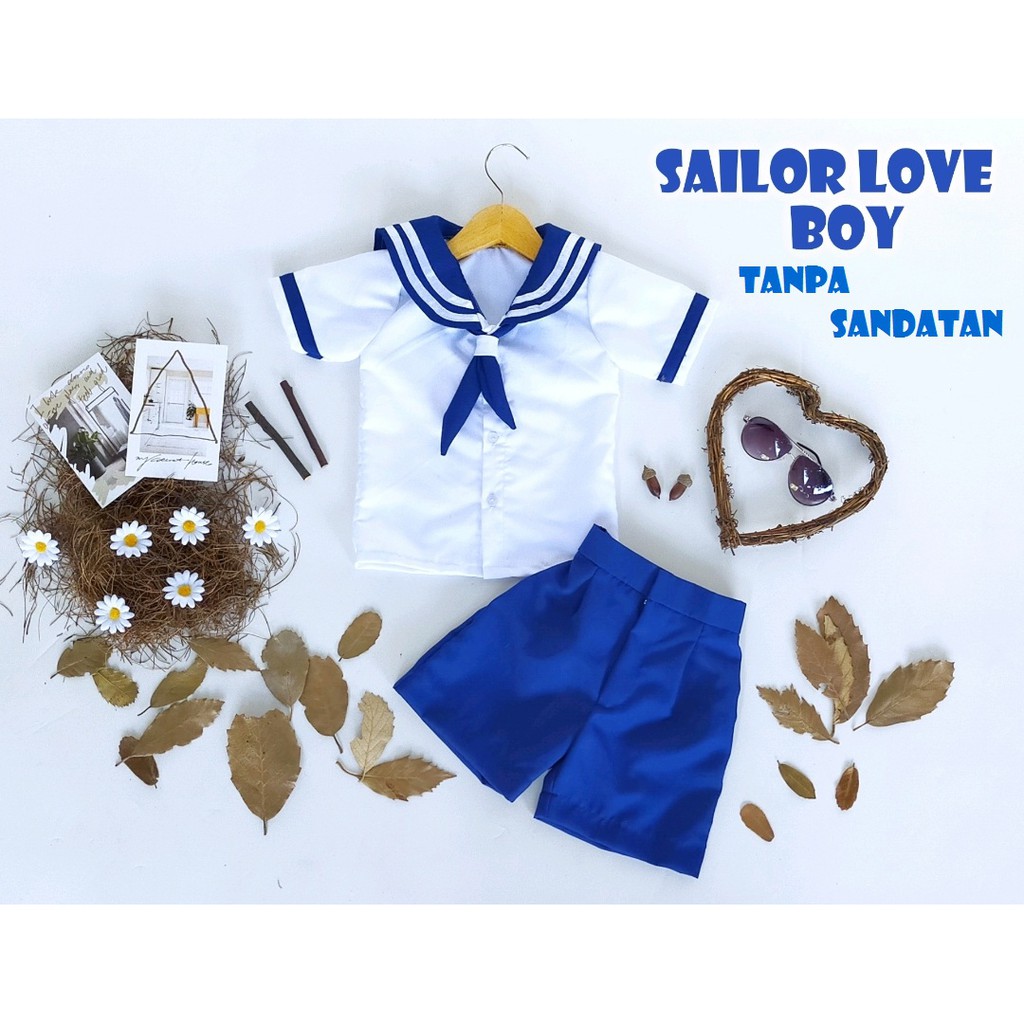 KOSTUM ANAK SAILOR LOVE BOY TANPA SANDATAN/KOSTUM ANAK/BAJU NEWBORN