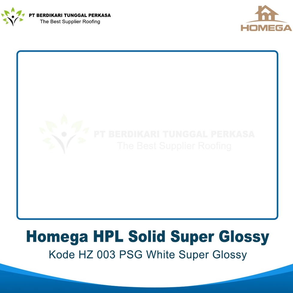Pelapis Kayu HPL / Homega HPL Solid White Super Glossy