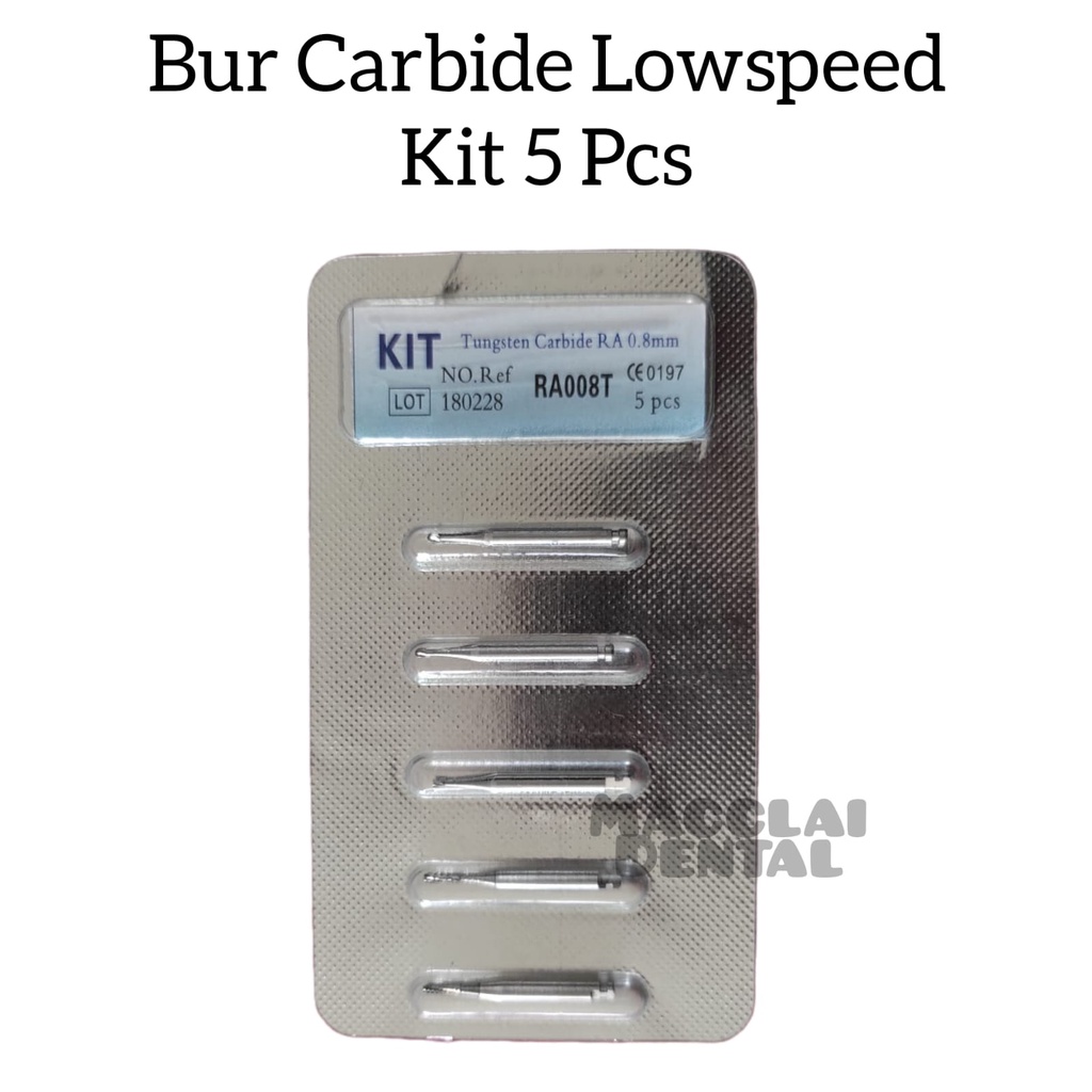 DENTAL CARBIDE BUR LOWSPEED / LOW SPEED KIT ISI 5 PCS