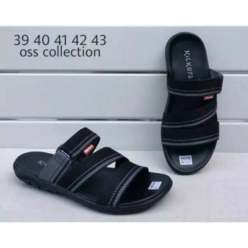 SANDAL CASUAL PRIA KICKERS SENDAL KASUAL FLAT SELOP SLOP SLIP ON JEPIT JAPIT COWOK MURAH