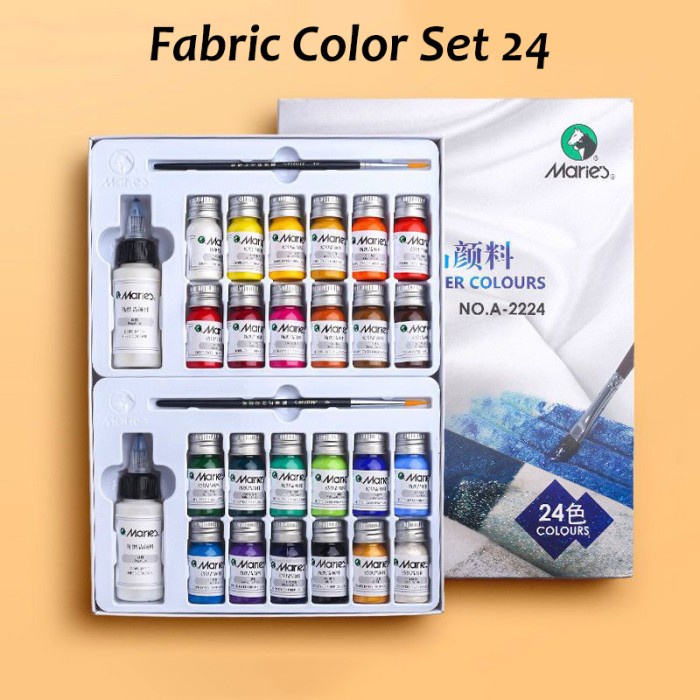 

Maries Fabric Paint Set 24 Warna / Cat Lukis Kain / Cat Kain