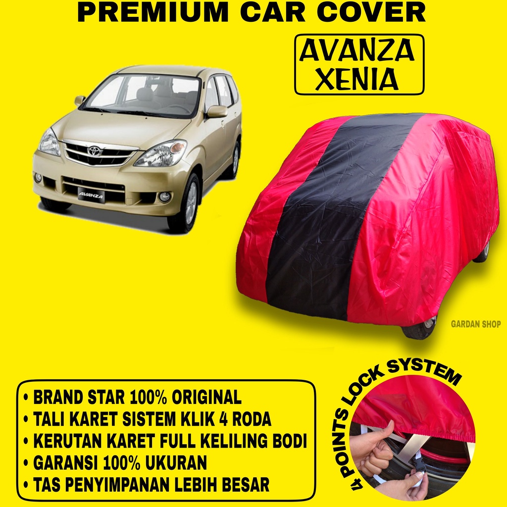 Body Cover AVANZA XENIA MERAH HITAM Penutup Bodi Mobil Avanza Xenia Waterproof PREMIUM