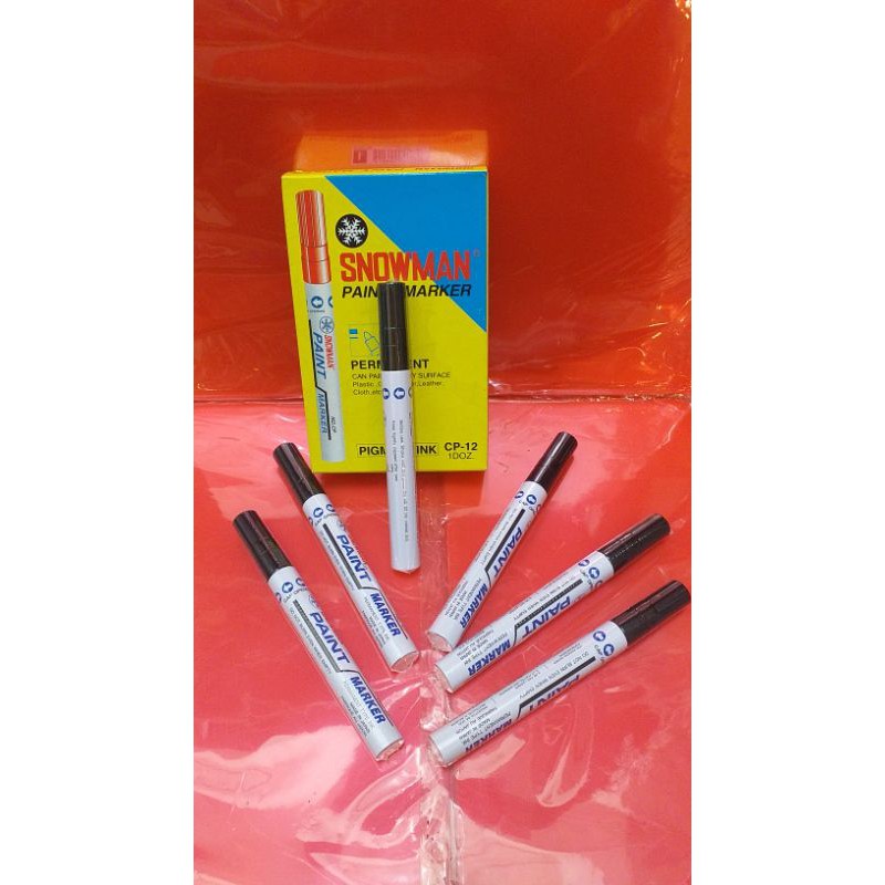 

spidol permanent paint merker snowman black isi(12)