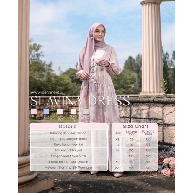 Gamis Jasmine - Slavina Dress Cantik Motif Bunga