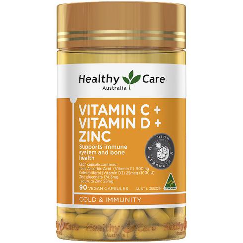 Healthy Care Vitamin C + Vitamin D + Zinc - 90 CAPS