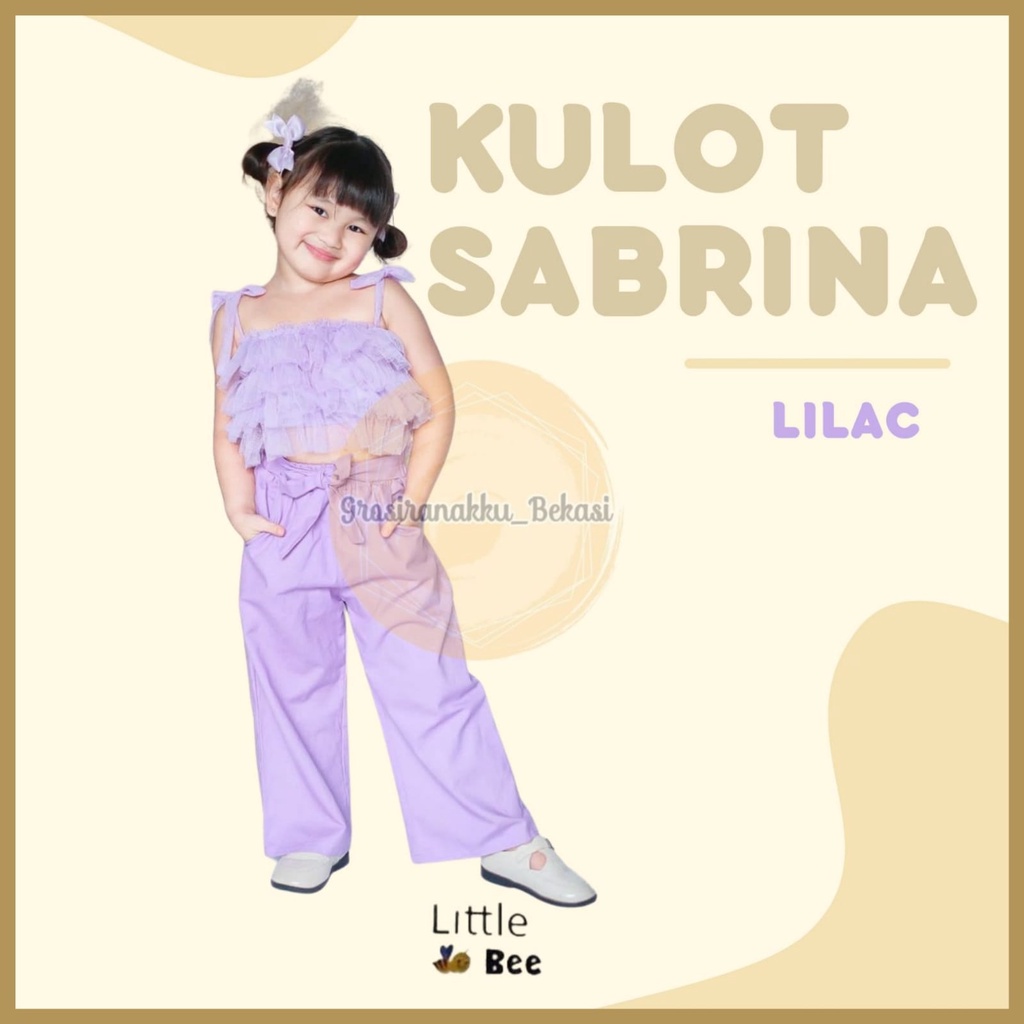 Kulot Anak Polos Sabrina Littlebee Junior Warna Lilac Size 2-6Tahun