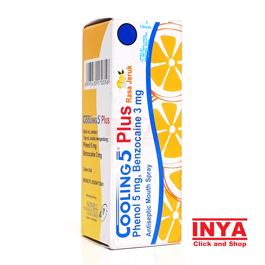 COOLING 5 PLUS RASA JERUK ANTISEPTIC MOUTH SPRAY 15ml