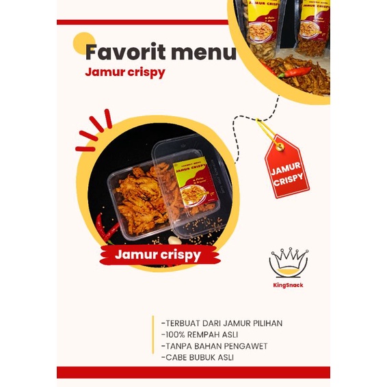 

jamur crispy pedas kriuk 400gram