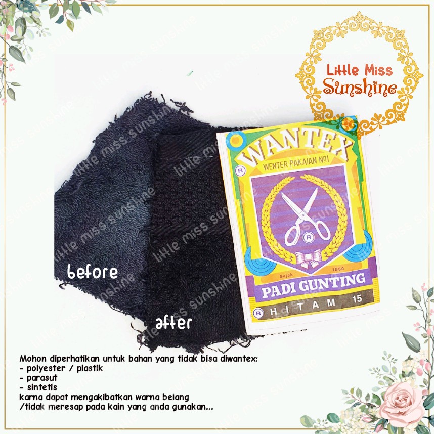 WANTEX WARNA HITAM 15 Wenter Padi Gunting Pewarna Tie Dye Baju Sumbo Sumba Kain Cotton Linen Ecer Grosir Besar Banyak Art Celup Wantek Pakaian Warna Baru Murah Bagus Kualitas DYE TIE Baik Quality Malang Lancar Grosir Partai Little Miss Sunshine Partay