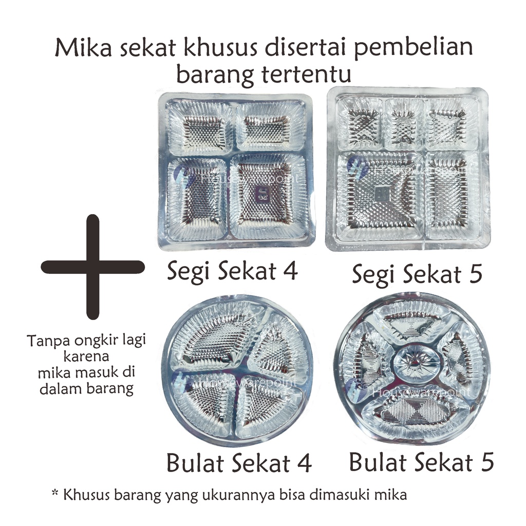 Jual [100 Pcs] Mika Segi / Bulat Sekat 4 Atau Sekat 5 (KHUSUS DISERTAI ...