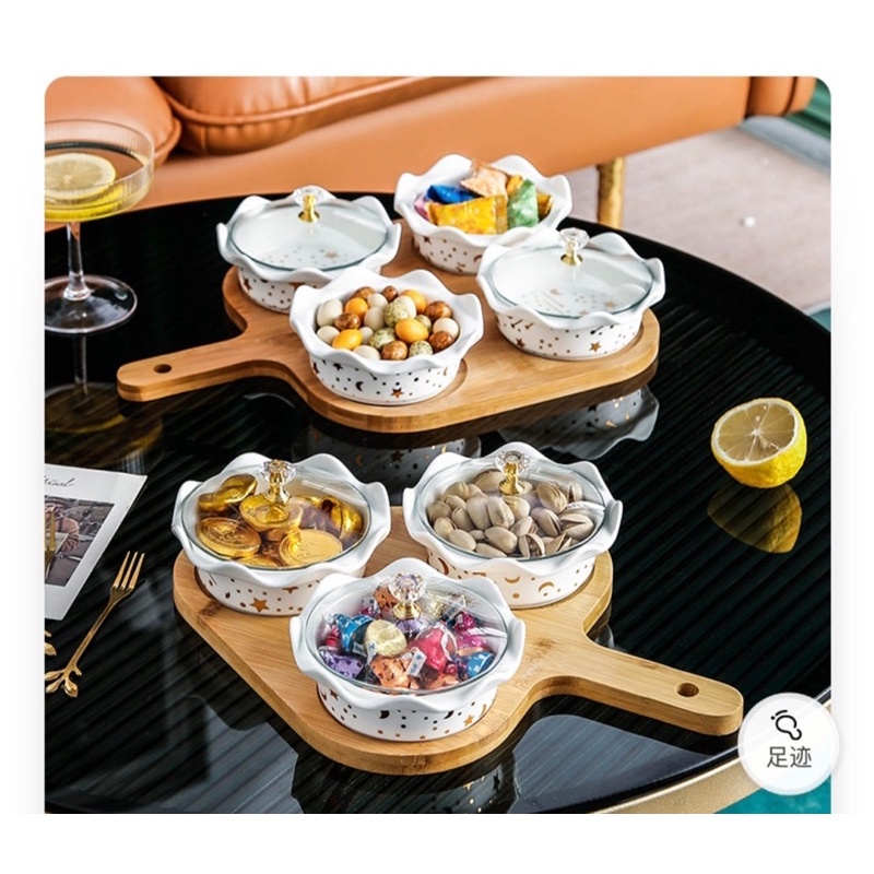 Sun star Snack Tray / Tempat camilan / tempat saos / tempat dessert / gold tray 1 set