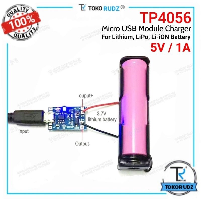 TP4056 Modul Proteksi Micro USB 5V 1A Baterai Protection Charger Batre Lithium TP4056A